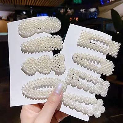 8 Pcs Korean Style Pearl Hair Clips - Large Soft Grip Barrettes & Hair Pins for Women & Girls - Perfect for Weddings, Parties & Everyday Styling Accessories