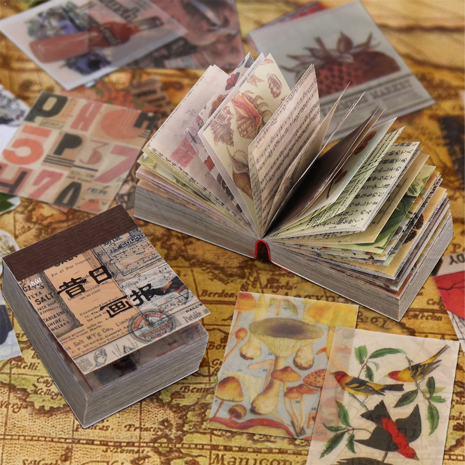 Vintage Scrapbooking Supplies 732 Pcs - Decorative Craft Paper for Bullet Junk Journal, Scrapbook Paper for Journaling & Decoupage | Perfect for DIY Scrapbooks, Card Making, and Home Decor Projects