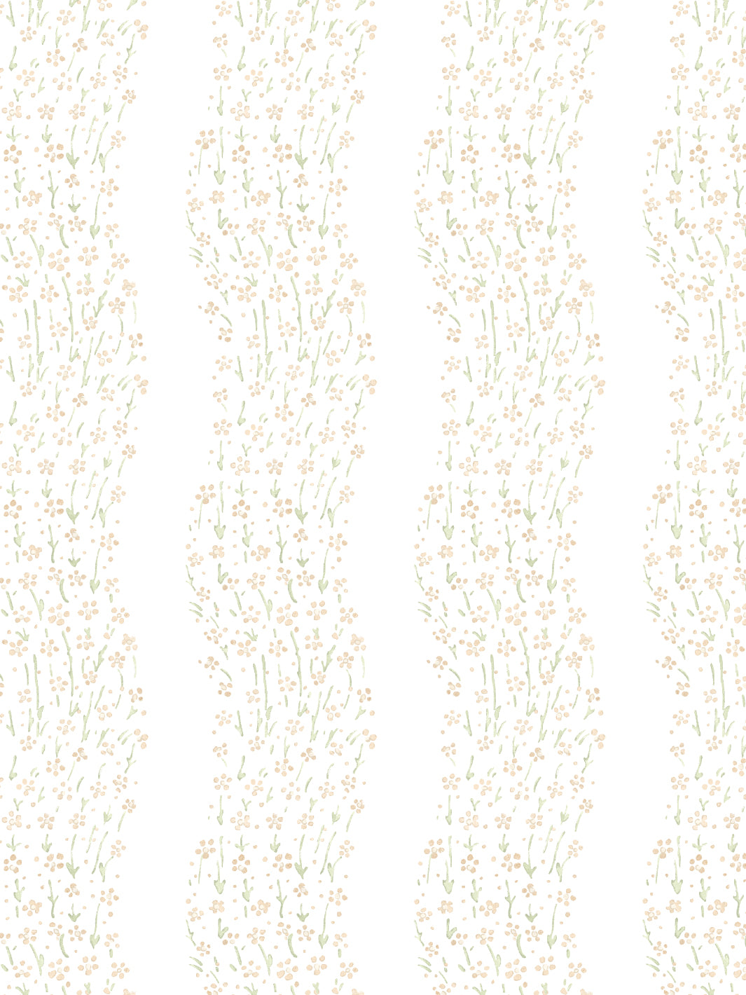 Nathan Turner Floral Ditsy Wave Wallpaper - Gold Green Botanical Peel & Stick Wallpaper for Bedroom, Living Room, Nursery Decor
