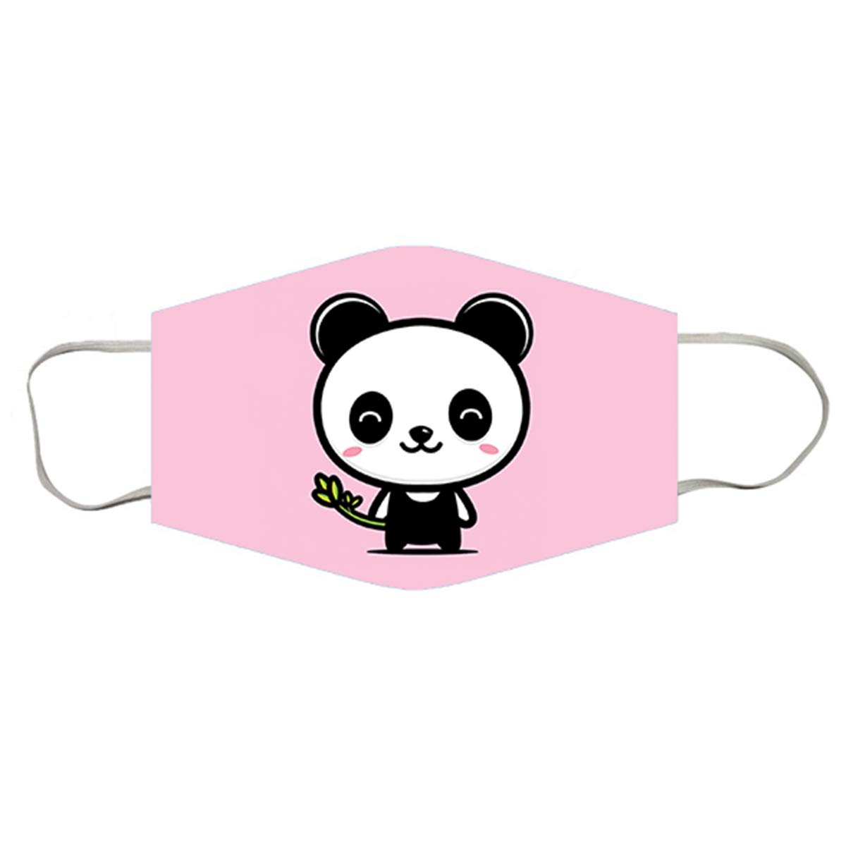 Cute Panda Cartoon Anti-Pollution 2-Layer Kids Face Mask Set of 2 - Reusable Washable Breathable Face Cover for Children Girls Boys - Perfect for School, Outdoor Activities & Air Pollution Protection