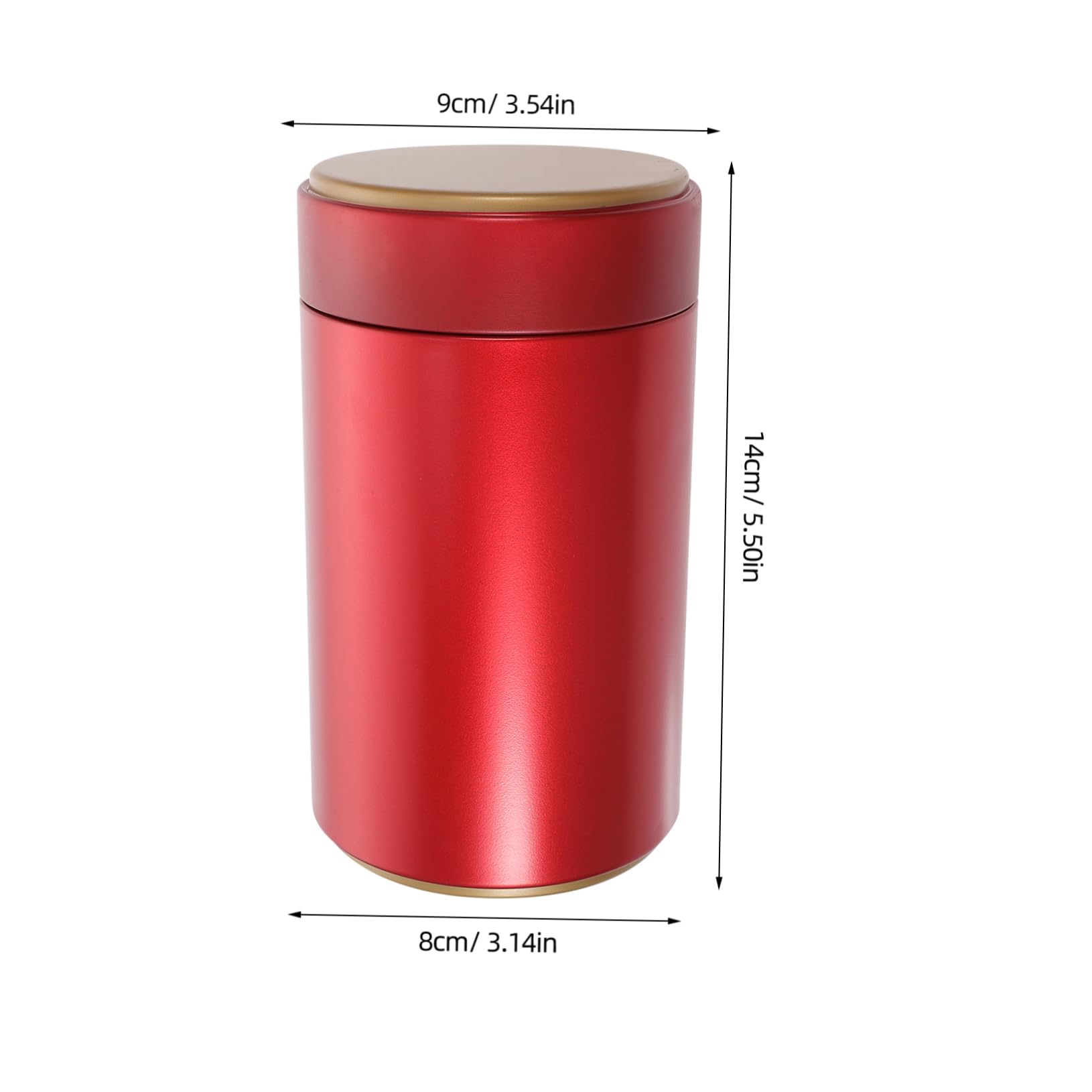 3-Piece Airtight Tea Tin Canisters Set - Small Kitchen Storage Containers for Tea, Coffee, Sugar & Loose Leaf (Red, 160ml) - Perfect for Pantry Organization & Gift Giving