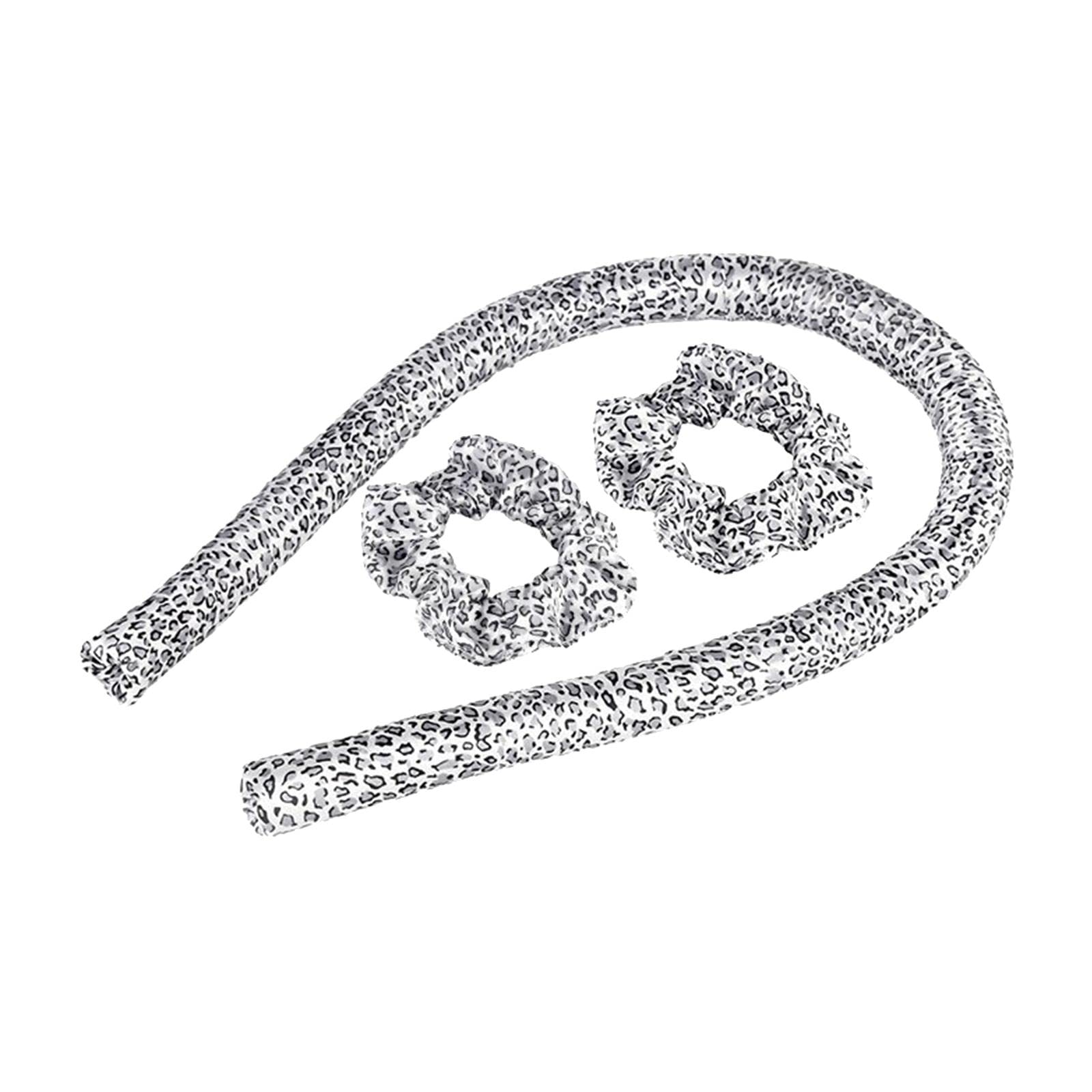 VMS INDIA Heatless Curling Rod Headband - No Heat Hair Curlers for Soft Shiny Waves, White Leopard Print (Perfect for Overnight Curls & Lazy Styling)
