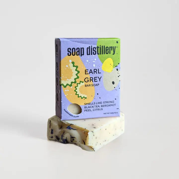 Earl Grey Scented Bar Soap by Soap Distillery - Handmade Natural Soap for Men & Women - Perfect for Shower, Bath, and Gift Giving