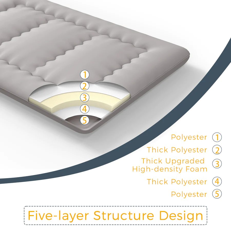 MAXYOYO Charcoal Grey Japanese Futon Mattress - Foldable Floor Mattress for Guest Bed, Camping & Small Spaces | Comfortable & Space-Saving Sleeping Solution