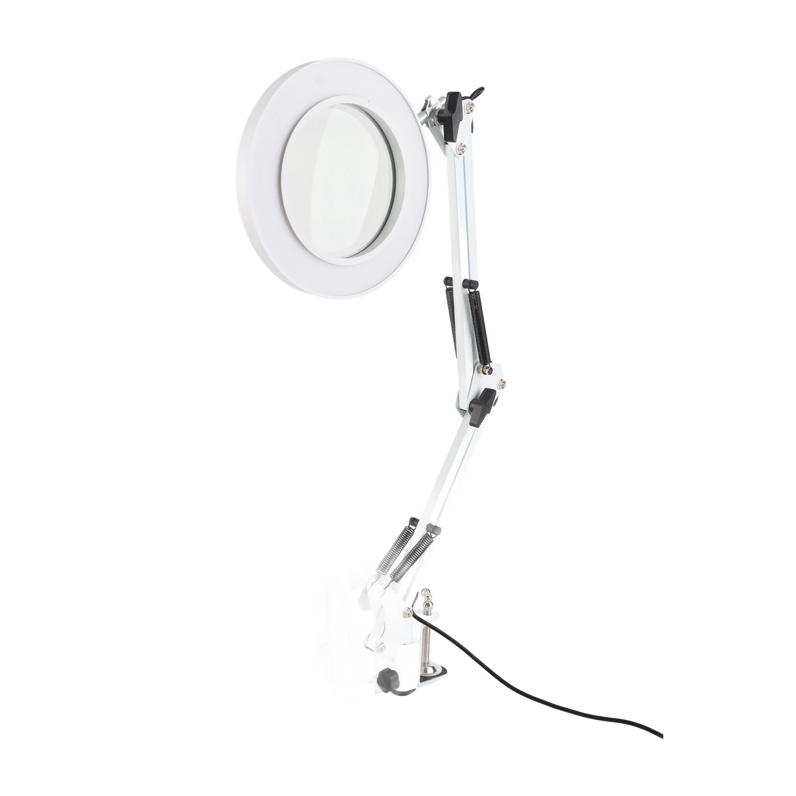 Dioche 5X Magnifying Glass Lamp with LED Light - Adjustable Clip-On Desk Lamp for Reading, Nail Art, Beauty & Close Work | USB Powered Magnifier Light for Crafts, Jewelry Repair & Hobbies
