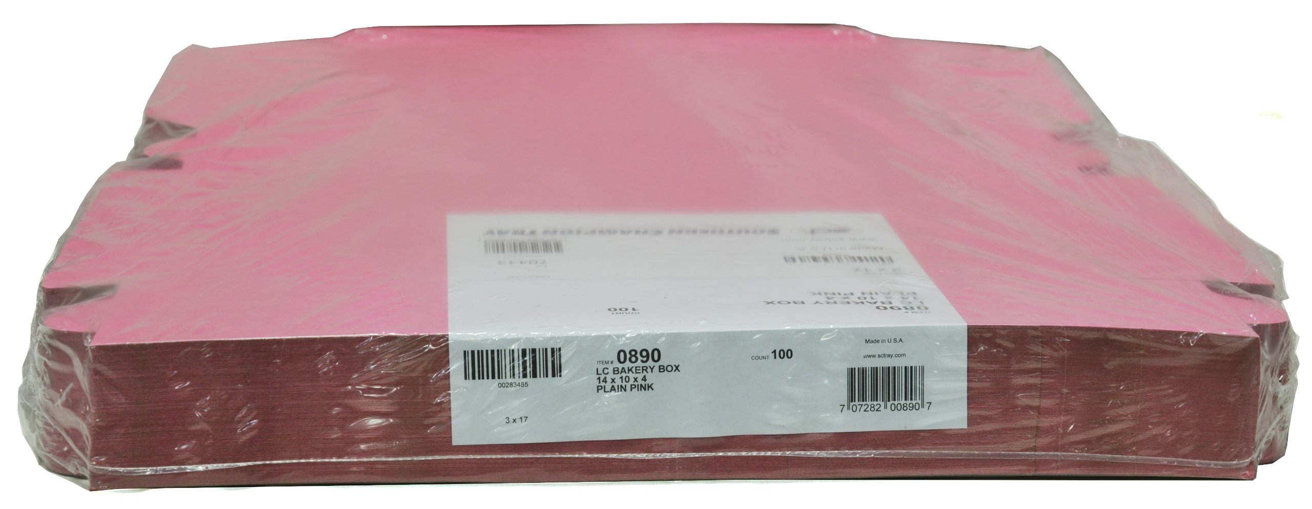 Southern Champion Tray 0890 Pink Paperboard Bakery Box with Lock-Corner, 14