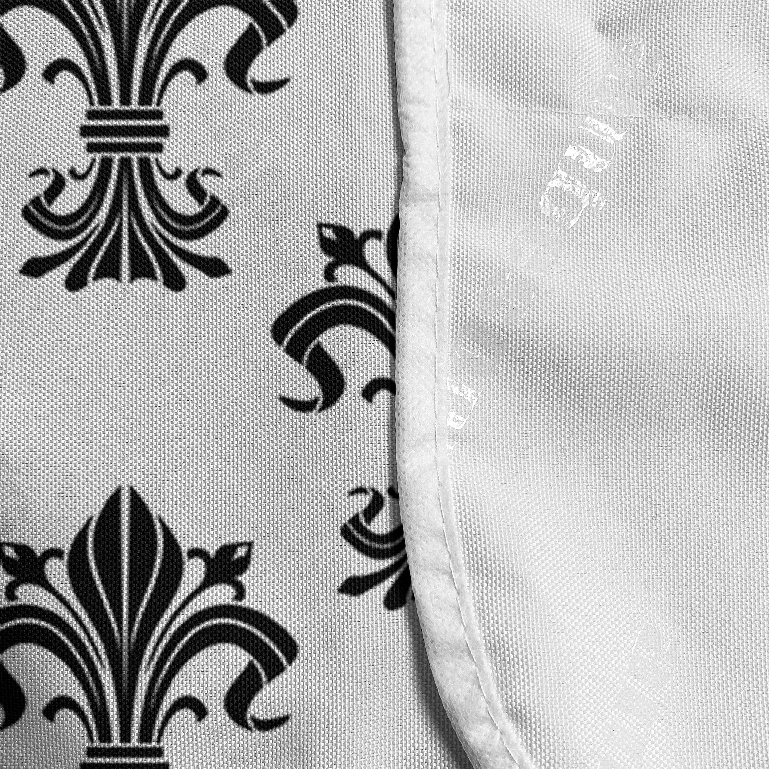 Ambesonne Fleur De Lis Microwave Cover - Historical European Heraldry Design with Rich Iris Buds & Curved Leaves Print - Waterproof Kitchen Organizer with Pockets - 36