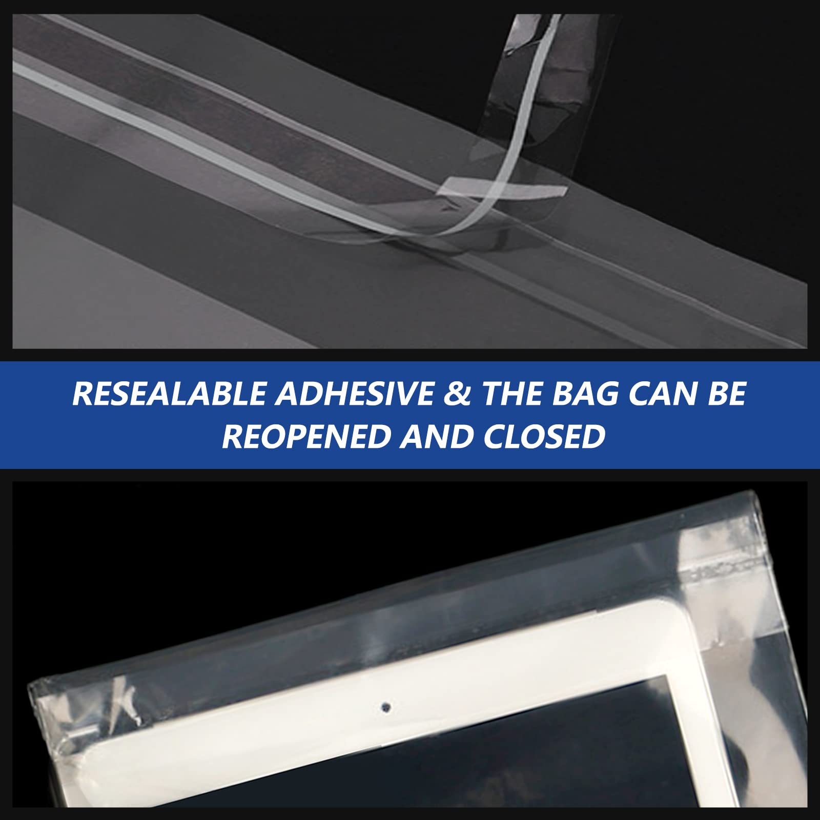 13x15 Inch 1000 Pack Clear Resealable Poly Bags with Suffocation Warning - Perfect for Clothing, Shirts, FBA Packaging & Shipping | Self Seal Adhesive for Secure Storage
