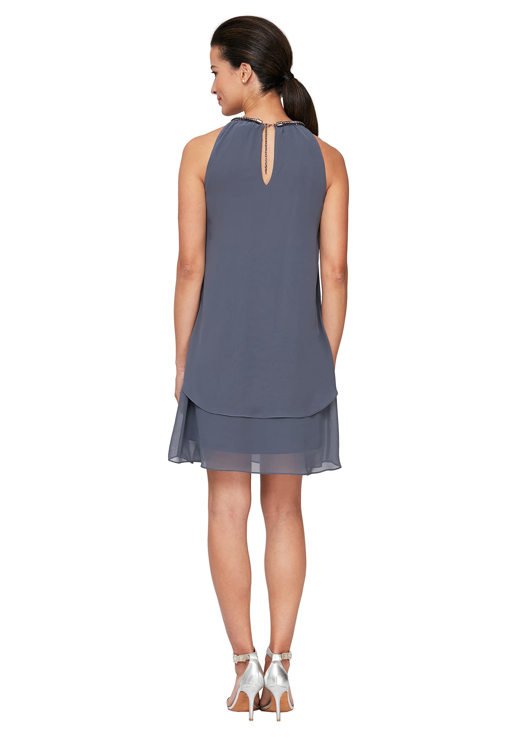 Elegant Beaded Halter Neck Cocktail Dress for Women | Wedding Guest & Party Gown | Petite & Regular Sizes | Perfect for Evening Events, Galas & Special Occasions