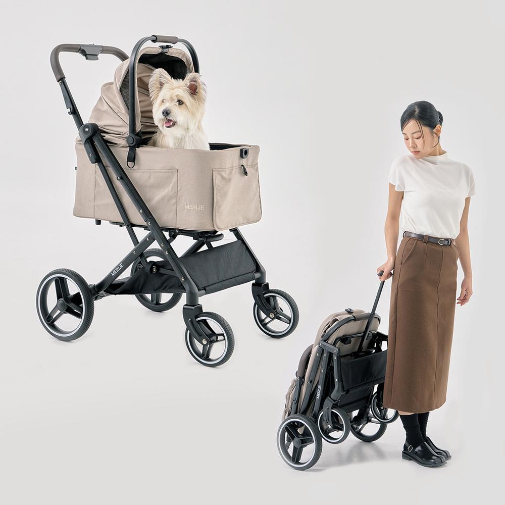 Premium Peach (MW3) Pet Stroller - Lightweight Foldable Dog Cat Stroller with All-Terrain Wheels for Small to Medium Pets - Perfect for Outdoor Walks, Vet Visits & Shopping Trips