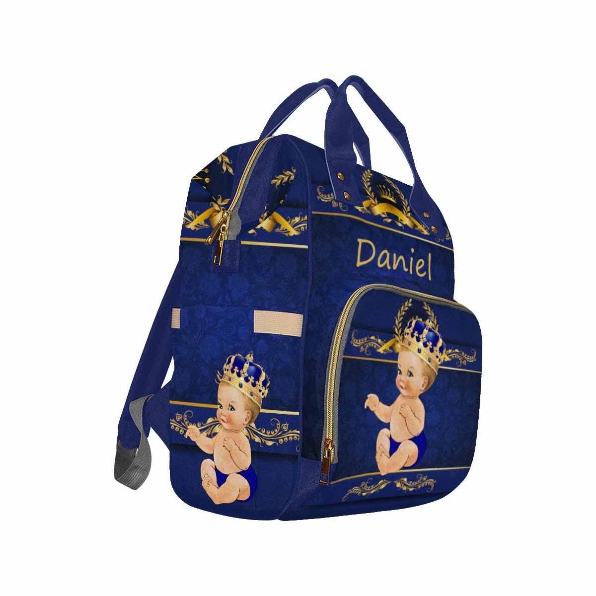 Custom Personalized Diaper Backpack for Women & Men - Princess Design Nursing Bag with Text, Fashion Shoulder Bag for Travel, Daycare & Casual Use | Perfect for Moms, Dads & Baby Essentials On-The-Go