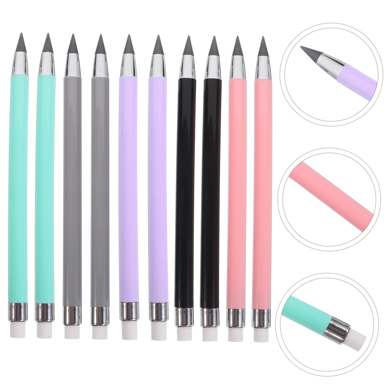 PLAFOPE 10-Pack Professional Drawing Pencils for Artists - No Sharpening Needed, Everlasting Graphite Pencils with Eraser - Perfect for Sketching, Shading & Art Projects (Ideal for Students & Professionals)