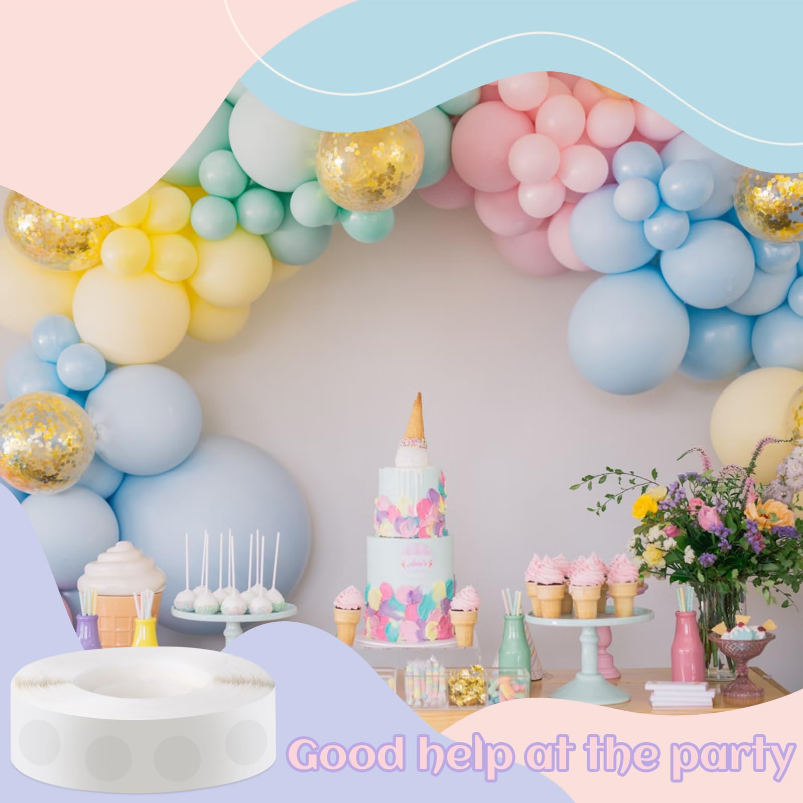 Phinus 3000-Piece Double-Sided Adhesive Dots - Strong Balloon Tape & Photo Sticky Dots for Crafts, Wedding Decorations, Scrapbooking & Wall Art | Perfect for DIY Projects, Party Decor & Home Organization