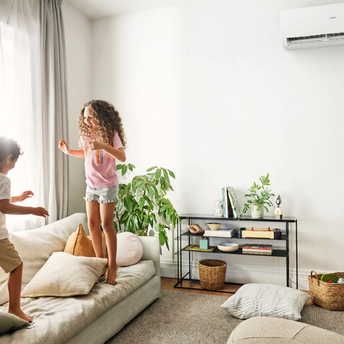 Haier 9.0 kW Pinnacle Hi Wall Split System Remote Control Air Conditioner - AS90PFDHRASET - Energy Efficient Cooling for Large Rooms & Offices