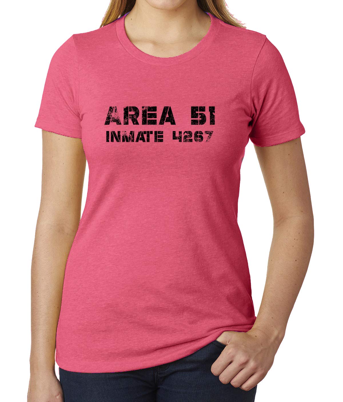 Area 51 Inmate Alien Graphic Tee - Funny Women's T-Shirt for Sci-Fi Fans | Perfect for Cosplay, Comic Con & UFO Enthusiasts