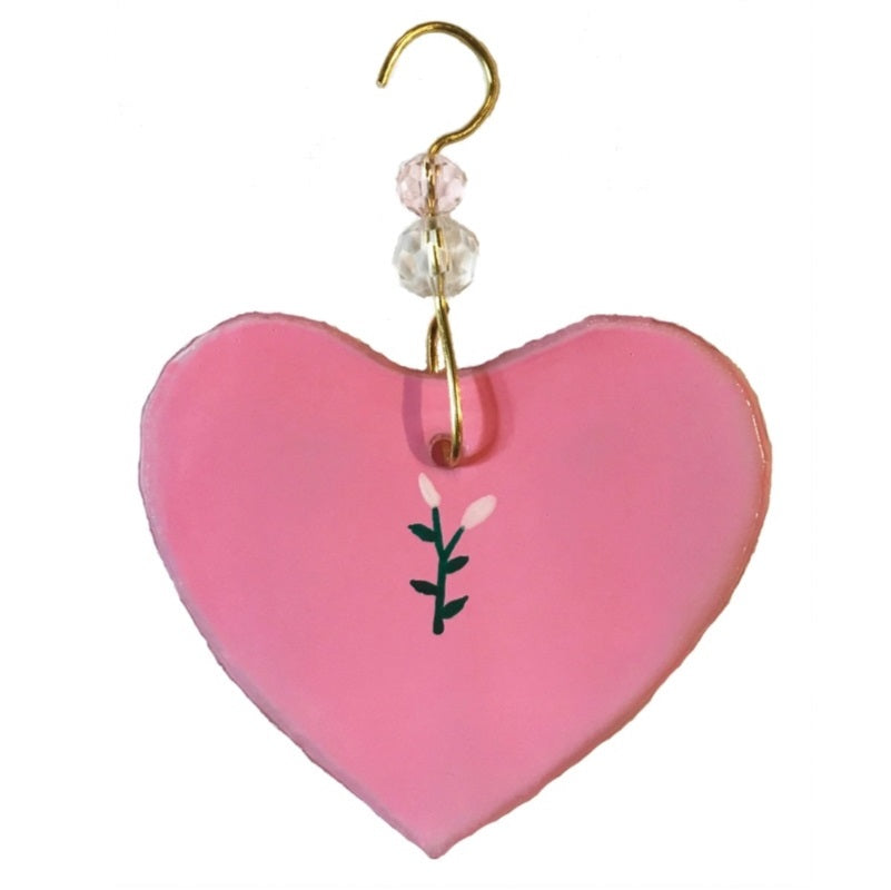 Pink Heart Suncatcher Window Decoration - Stained Glass Style Sun Catcher for Home, Office & Garden Decor - Perfect for Windows, Patios & Wedding Decorations