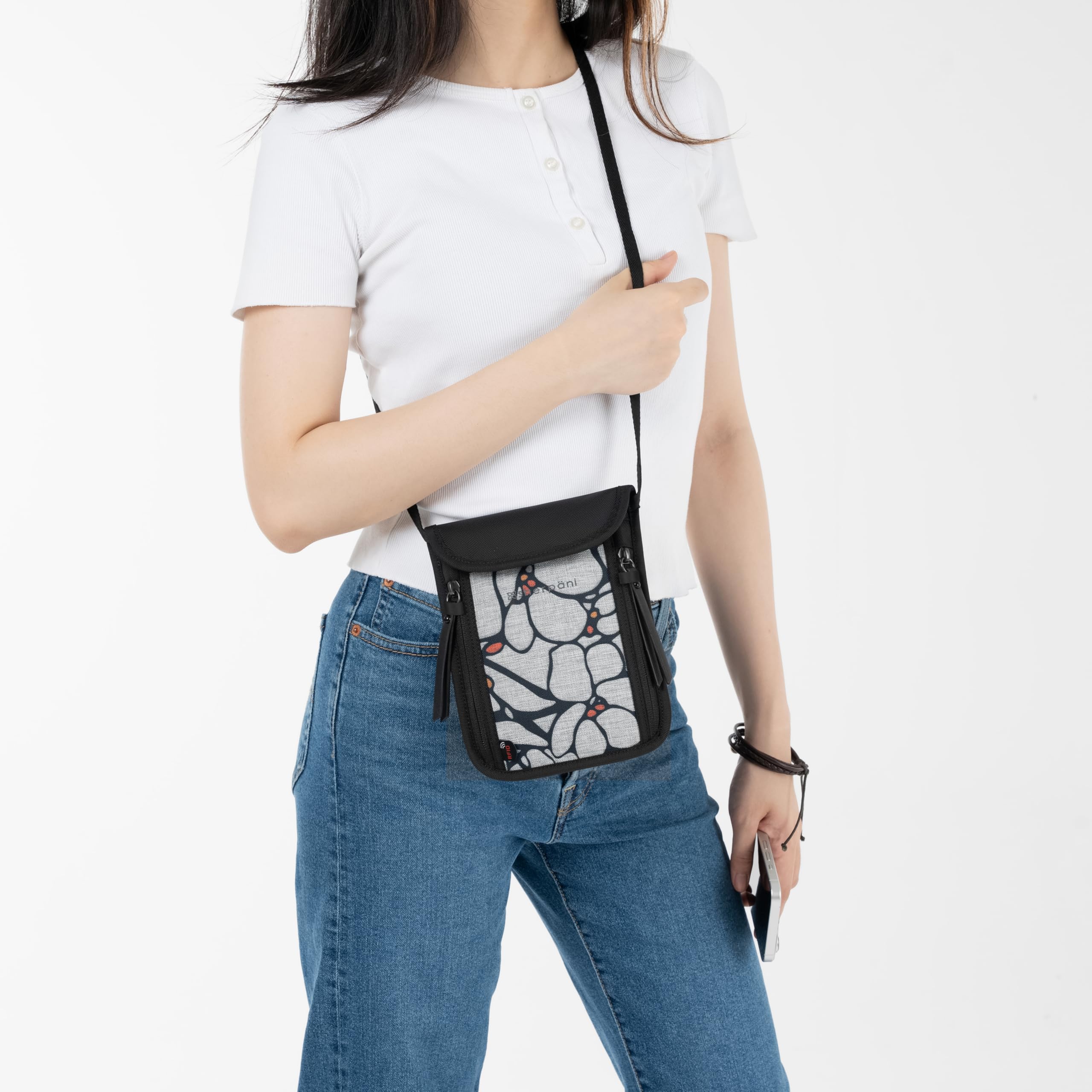 Sherpani Piper RFID Blocking Neck Wallet - Secure Travel Pouch & Passport Holder for Women - Perfect for Airports, Sightseeing & International Trips