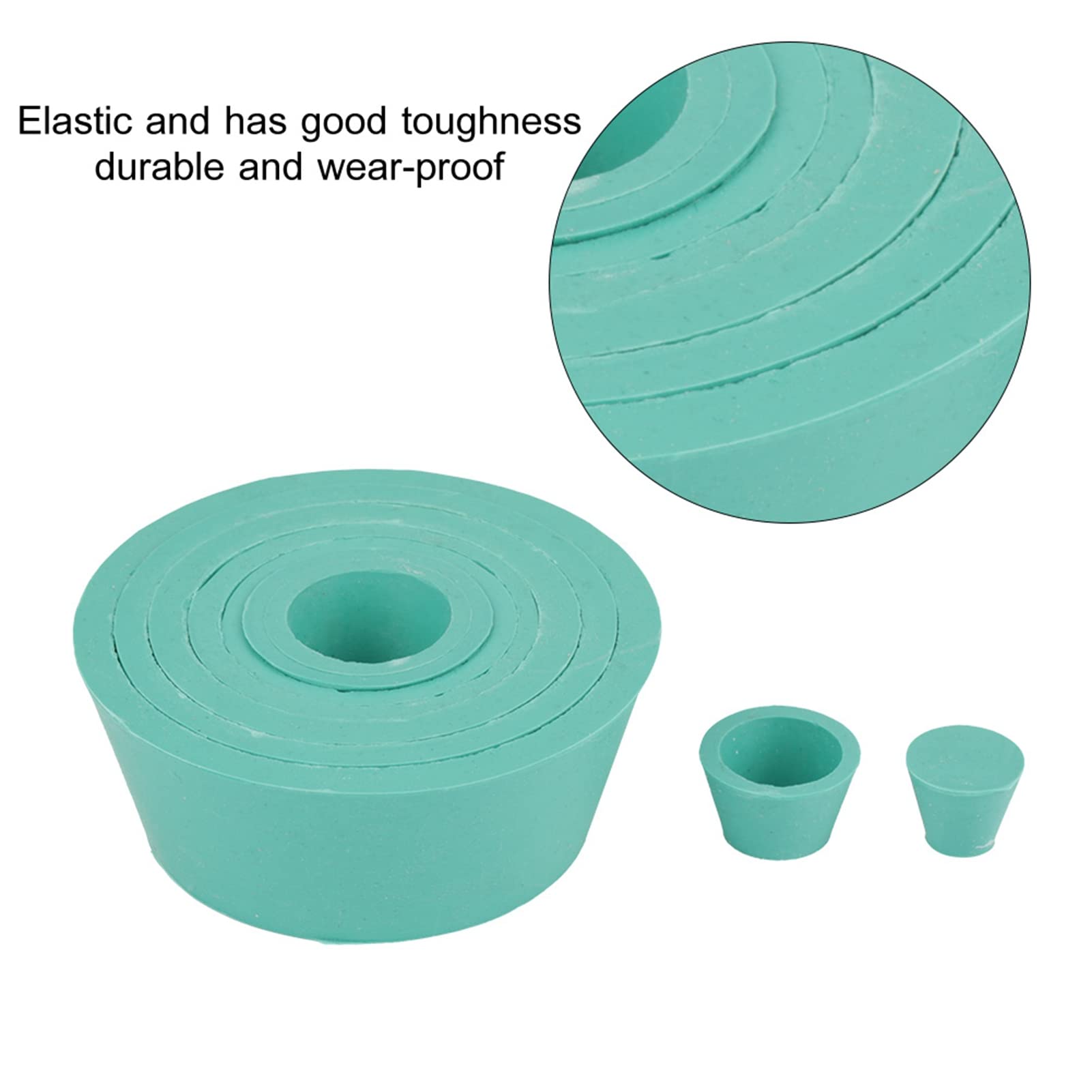 9-Pack Filter Adapter Cone - Elastic & Smooth Rubber Stopper for Buchner Funnel & Flask Filtration Set (Green) - Ideal for Chemistry Labs, Home Brewing & Scientific Experiments