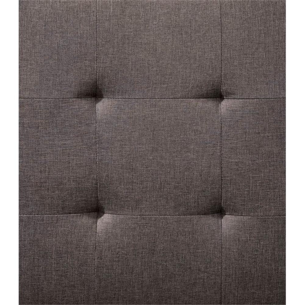 Furniture of America Lilian Contemporary Fabric Futon Ottoman in Gray - Modern Sleeper Sofa for Small Spaces, Living Room & Guest Room