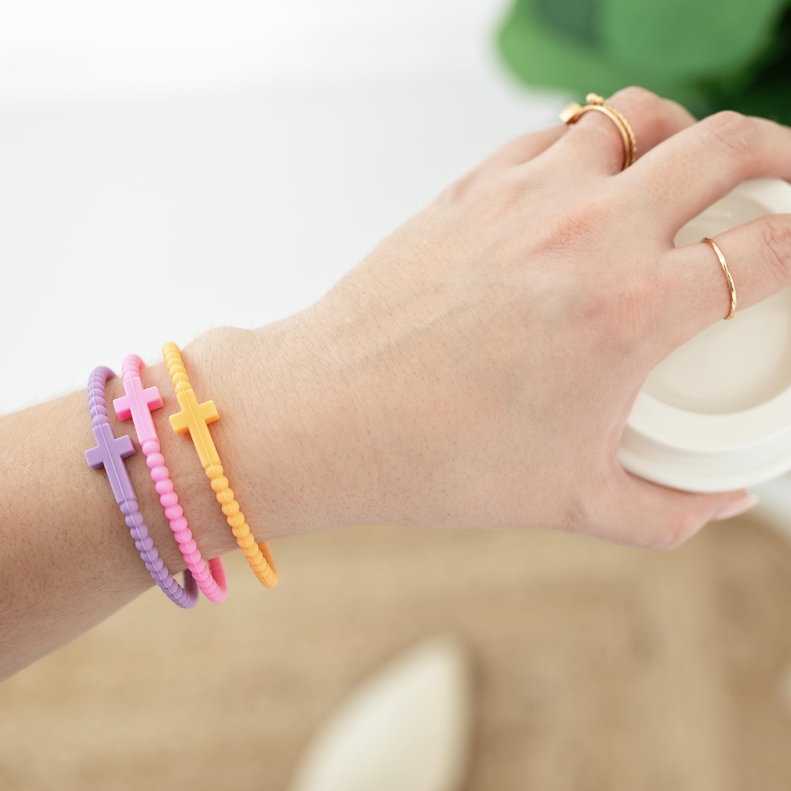 Ryan & Rose Jesus Bracelets - Cross Silicone Wristband for Men & Women - Religious Christian Faith Jewelry for Daily Wear, Church, Prayer & Gifts