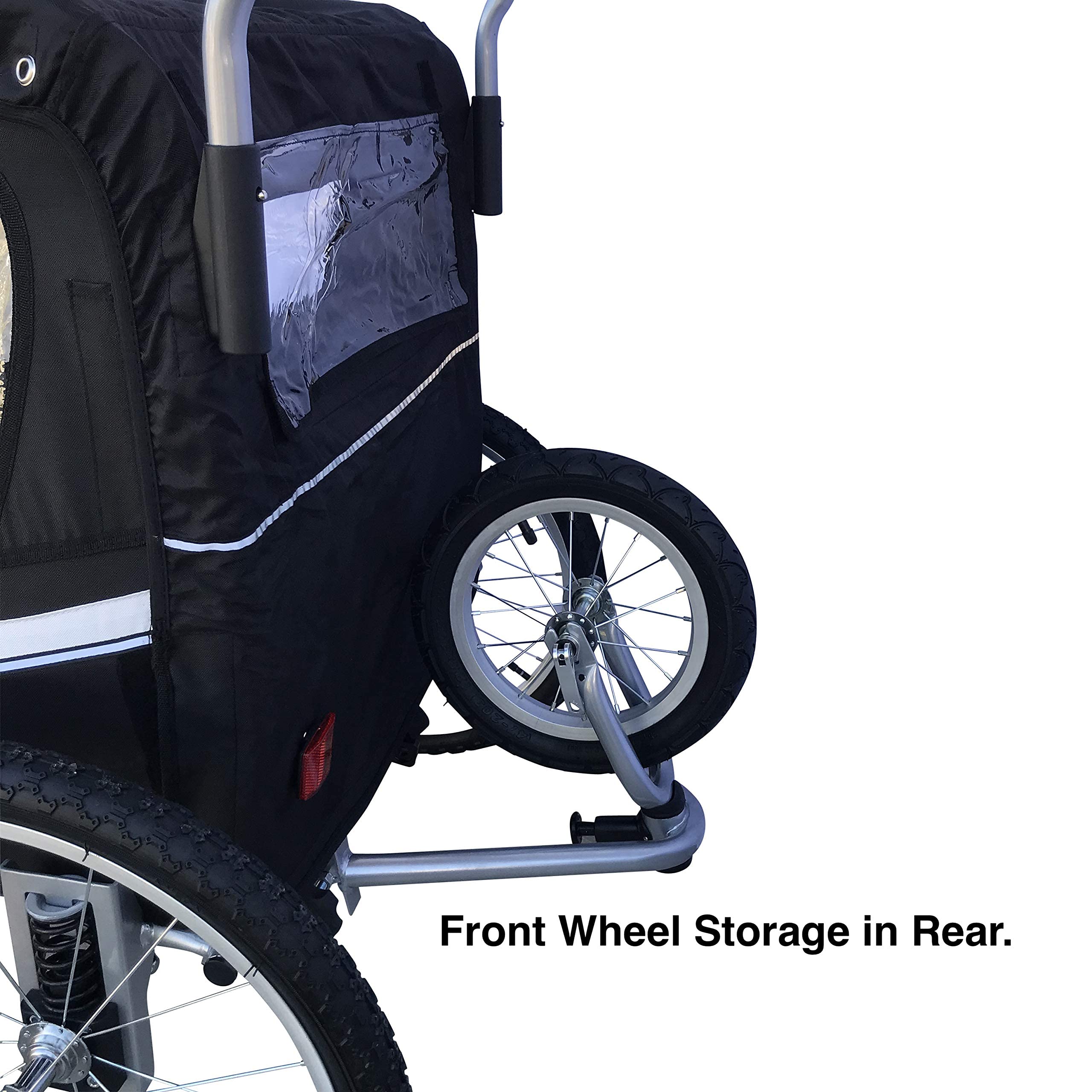 Booyah Extra Large Pet Bike Trailer - Shock-Absorbing Dog Stroller & Jogger Cart for Medium to Large Dogs | Safe Non-Tipping Design | Perfect for Cycling, Jogging & Outdoor Adventures