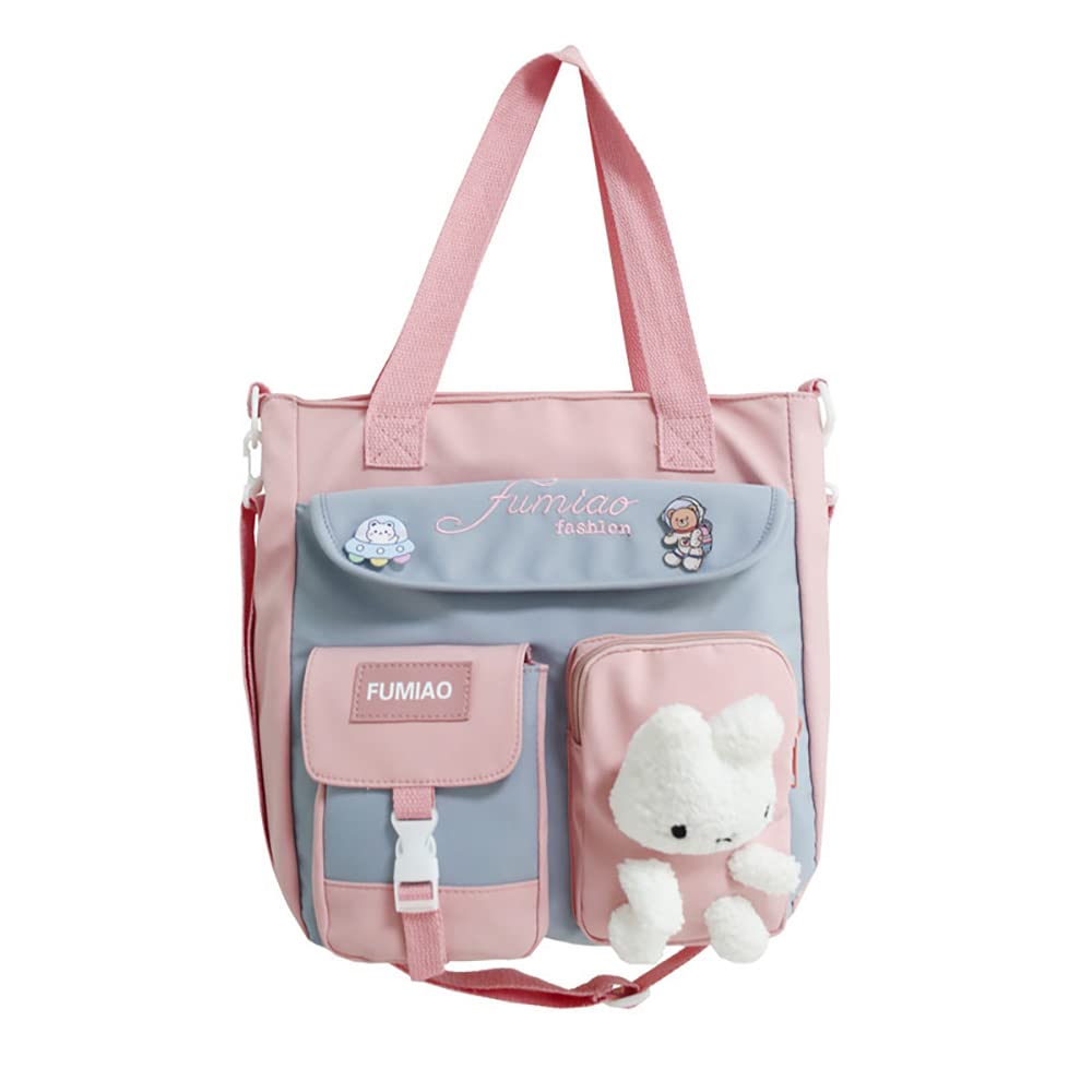 Cute Japanese Kawaii School Backpack for Teen Girls - Stylish Zippered Tote Bag with Aesthetic Design | Perfect for School, College, Travel & Daily Use
