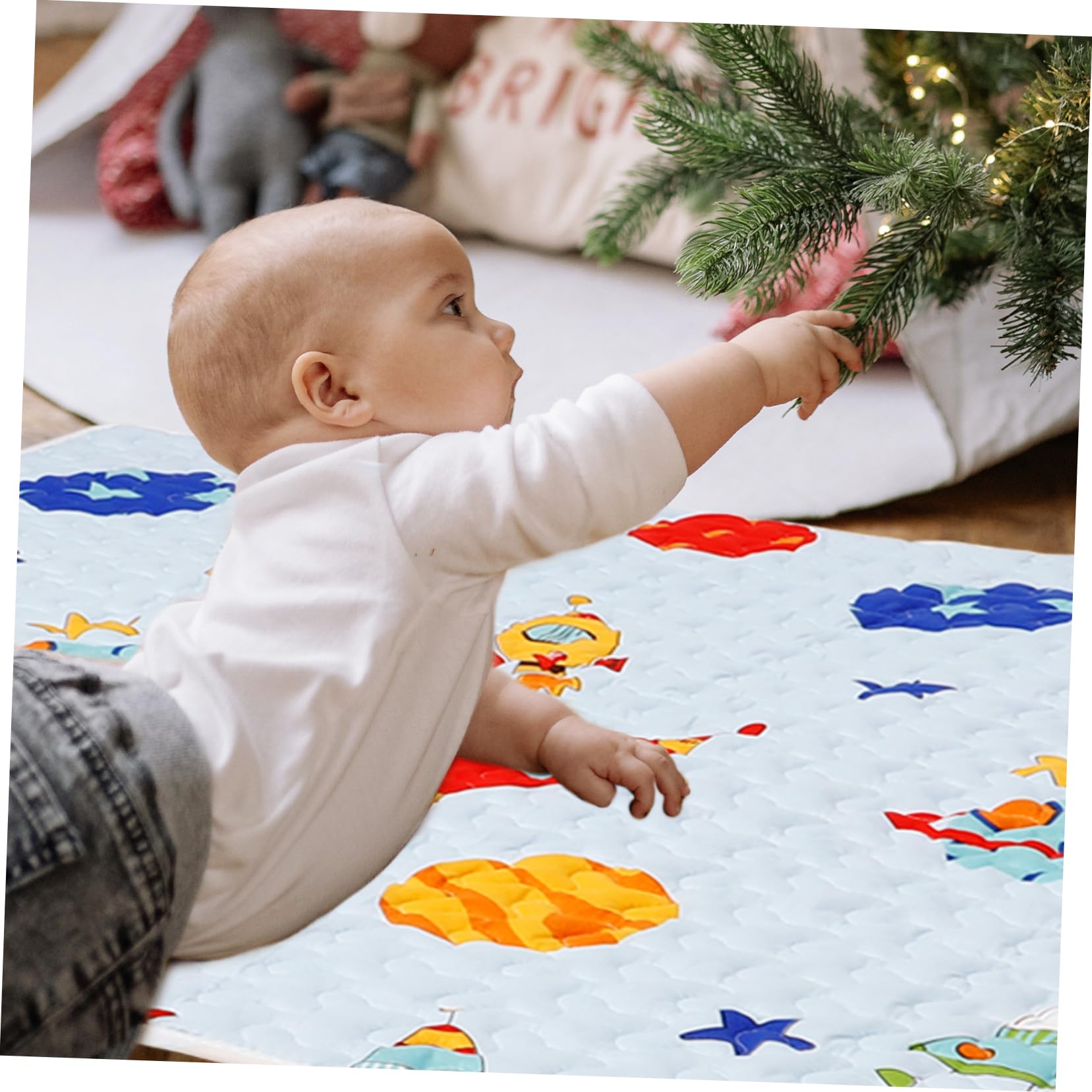 **IWOWHERO Baby Play Mat - Waterproof High Chair Floor Mat, Non-Slip Toddler Activity Mat for Indoor & Outdoor Use - Perfect for Playtime, Feeding, and Crawling**