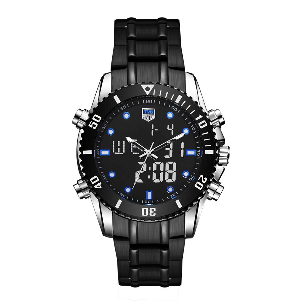 Men's Luxury Waterproof Watch - Dual Time, EL Backlight for Outdoor & Business