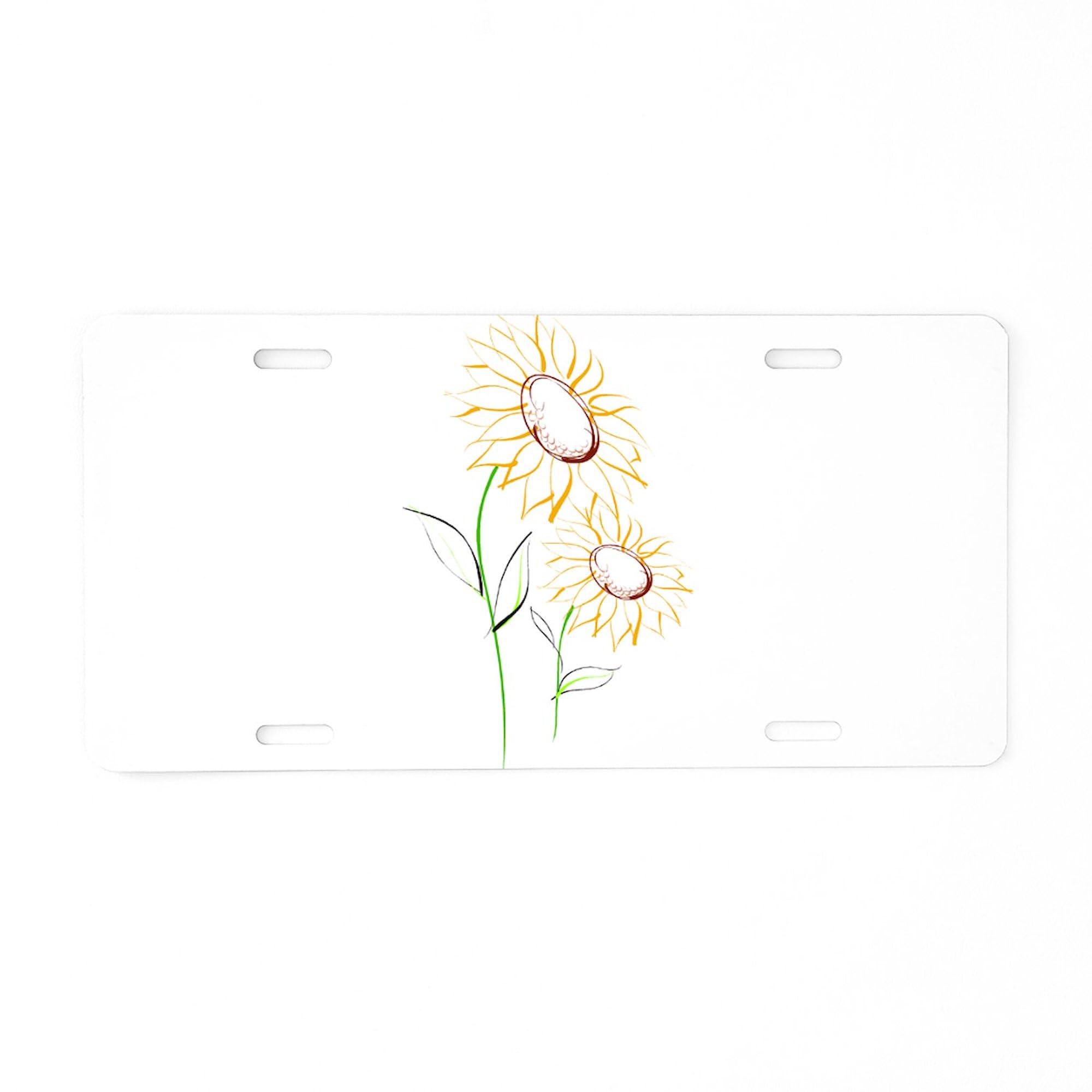 Sunflowers2 67 Aluminum License Plate - Custom Front Vanity Tag for Cars & Trucks - Durable Auto Accessory for Personalization & Decoration