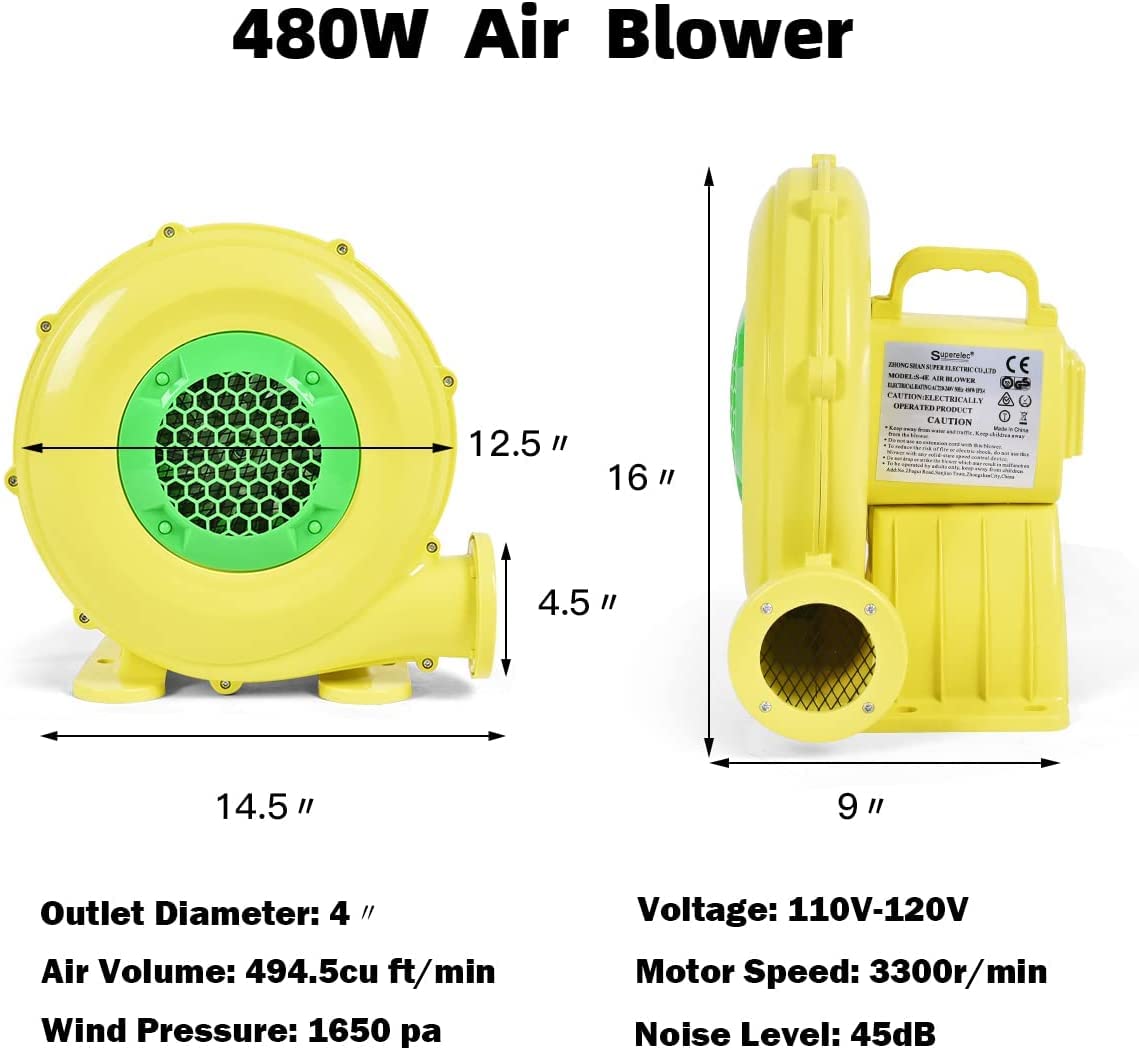 **HONEY JOY 6-in-1 Inflatable Water Slide & Bounce House for Kids & Adults - Giant Blow Up Water Park with Crawl Tunnel, Outdoor Backyard Bouncy Slide (Includes 480W Blower) - Perfect for Summer Parties, Birthdays, and Family Fun**