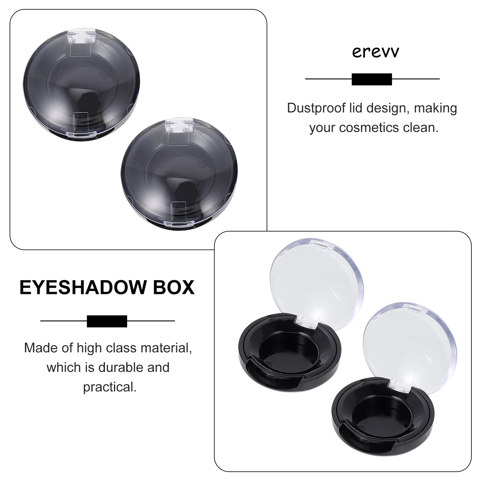 Lurrose 8-Piece Round Makeup Palette Serving Tray - Empty Eyeshadow Containers & Storage Box for Women & Girls - Perfect for Makeup Samples, Travel Organization & Professional Salon Use