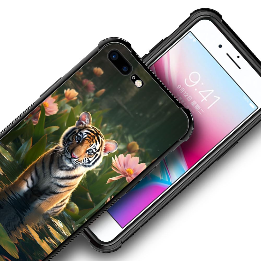 **Forest Tiger Lotus iPhone 8/SE 2020 Case - Shockproof Anti-Scratch Hard PC Back Cover for Girls - Perfect for Daily Use, Travel & Outdoor Activities**