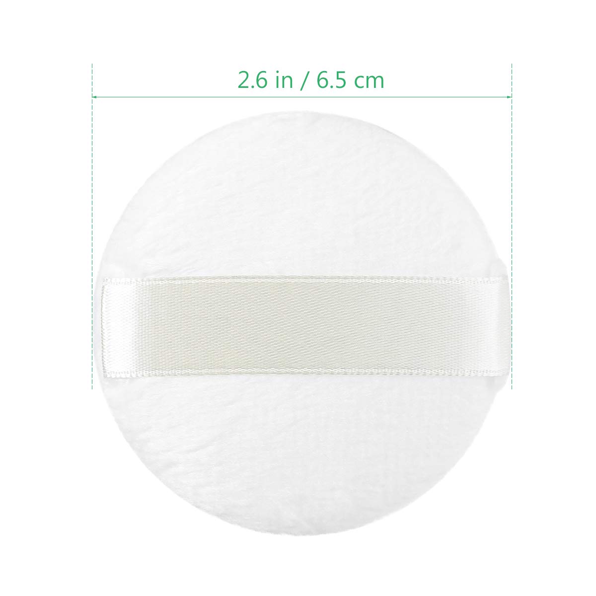 3pcs White Round Plush Powder Puffs - Washable & Reusable Soft Velour Makeup Puffs for Face & Body (Loose/Pressed Powder) - Perfect for Daily Makeup, Travel & Professional Use