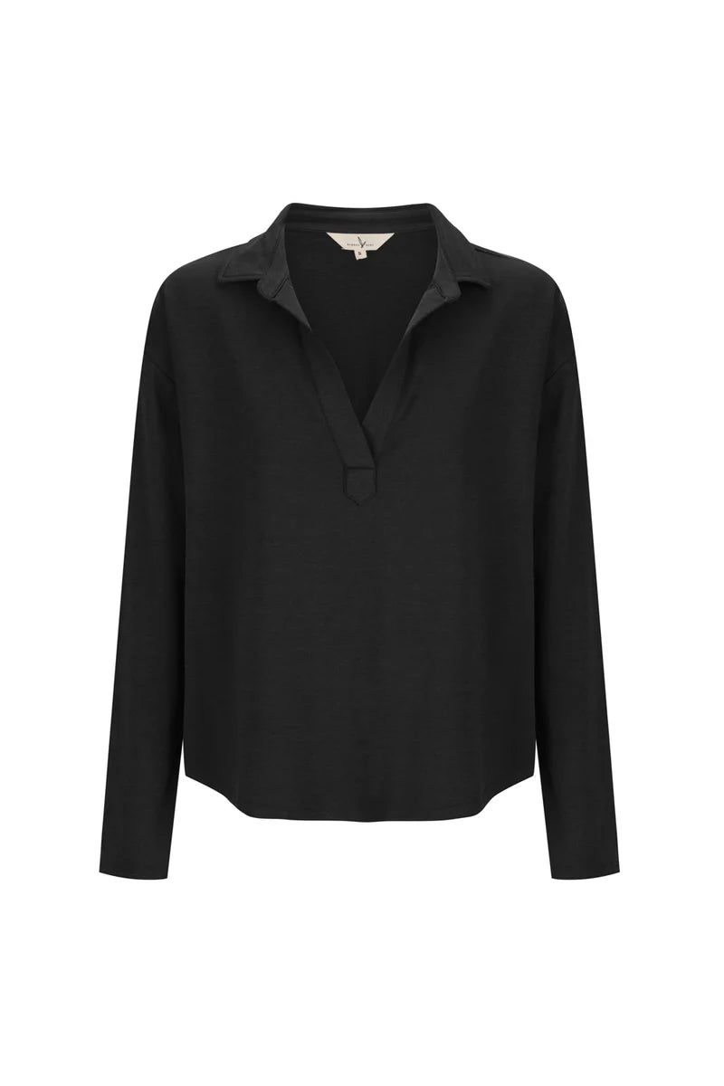 Stevie Top in Black - Stylish Women's Casual Blouse for Everyday Wear & Office Outfits