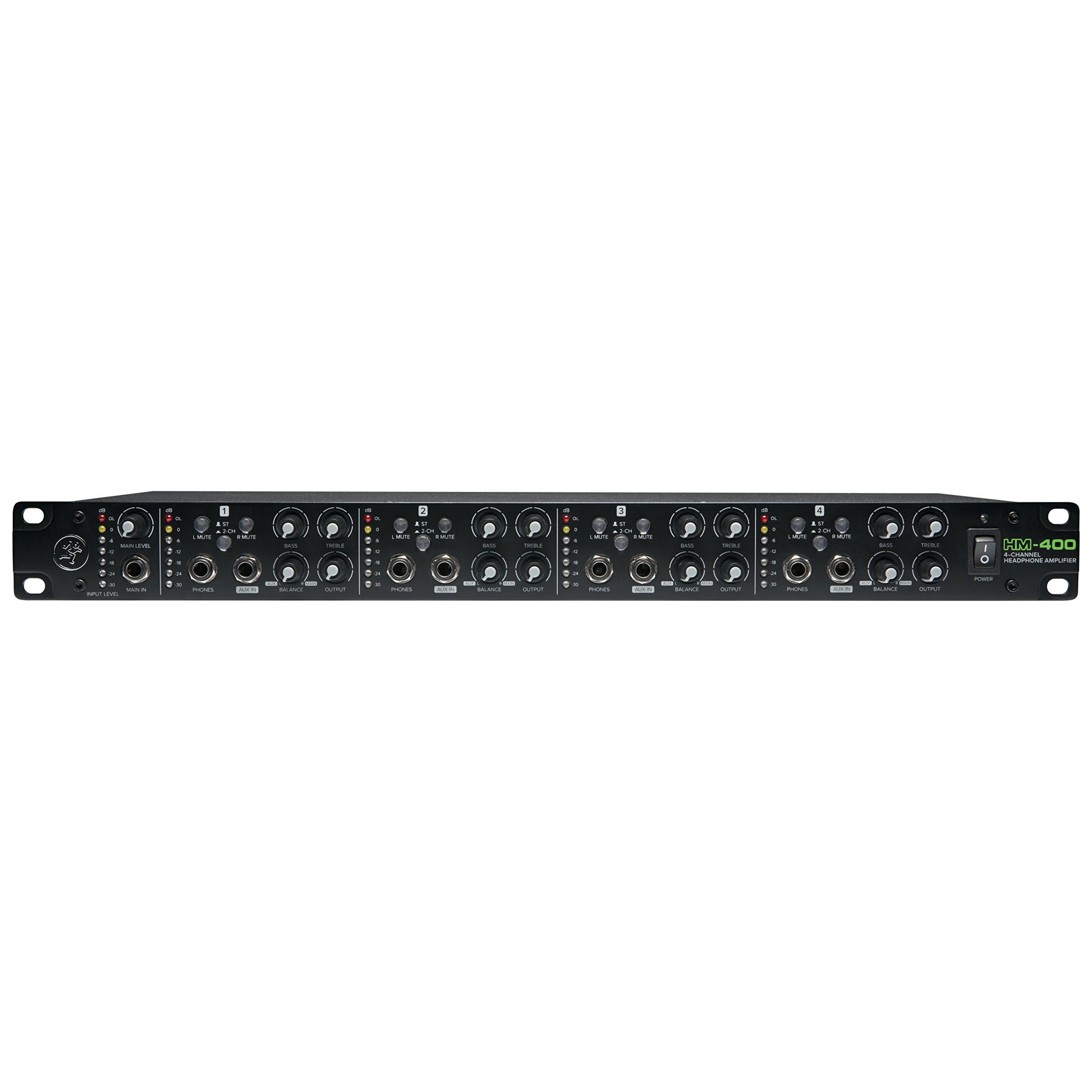 Mackie HM-400 4-Channel Professional Headphone Amplifier Rackmount - 4 x 12 Headphone Outputs for Studio Recording, Live Sound & Podcasting