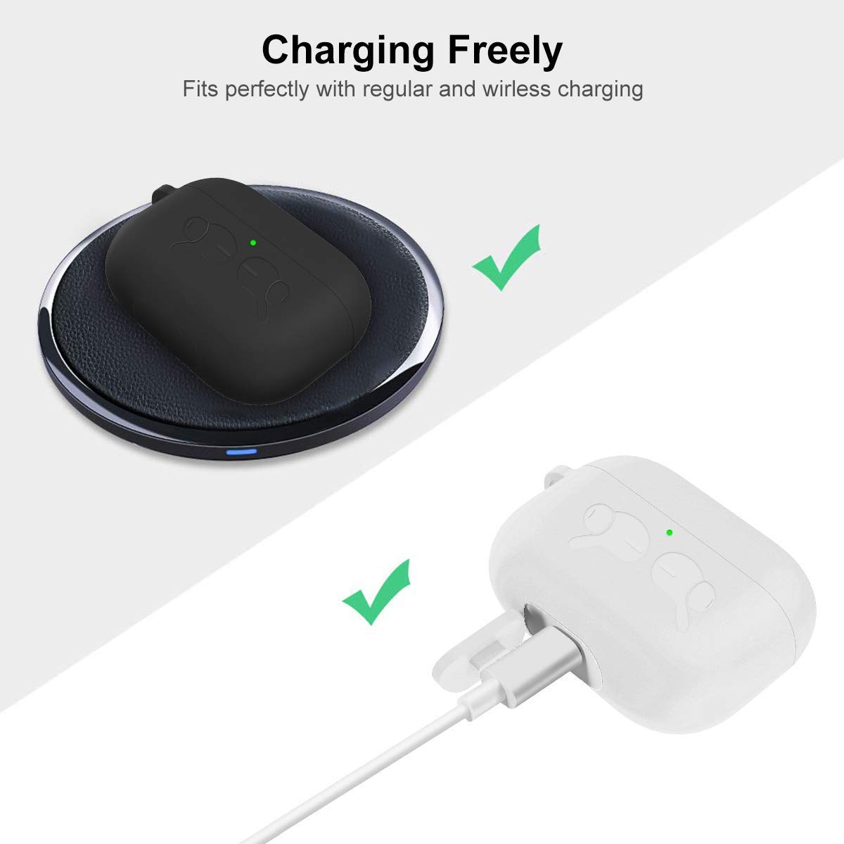 Premium Luvvitt Protective Case with Key Ring for Apple AirPods Pro (2019 Model) - Sleek Black Design | Perfect for Travel, Gym & Everyday Use