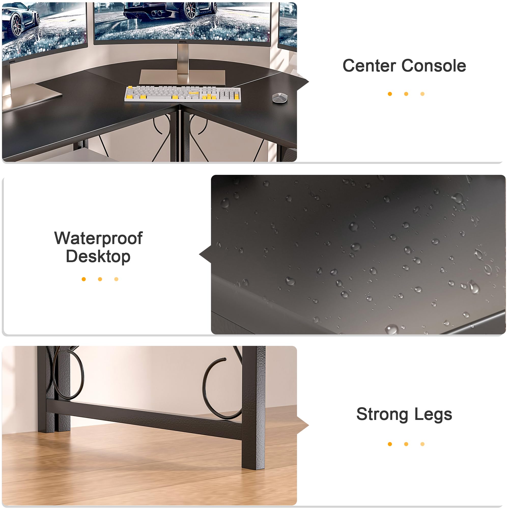 VECELO 39.4 Inch Foldable Computer Desk - Portable Laptop Table for Home Office, Study, Reading & Writing - Space Saving No Assembly Required Workstation - Black (2 Pack Set) - Perfect for Small Apartments, Dorm Rooms & Compact Workspaces