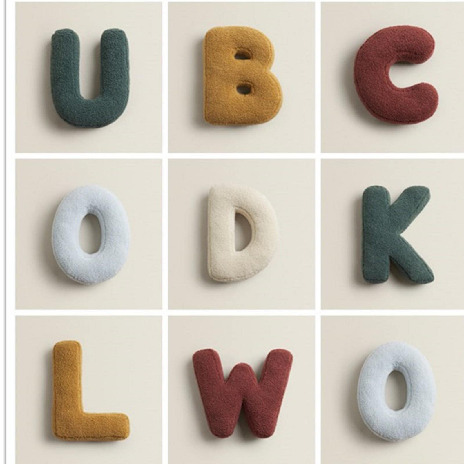 Soft Plush Letter Pillows - Decorative Alphabet Throw Pillows for Living Room, Sofa, Bed & Car - Cute Educational English Learning Pillow for Kids & Adults - Perfect for Home Decor, Nursery, Gifts & Cozy Comfort