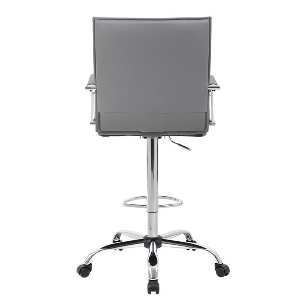 UrbanPro Modern Ribbed Back Adjustable Sit-Stand Stool - Ergonomic Office Chair in Gray | Perfect for Home Office, Gaming & Workspace