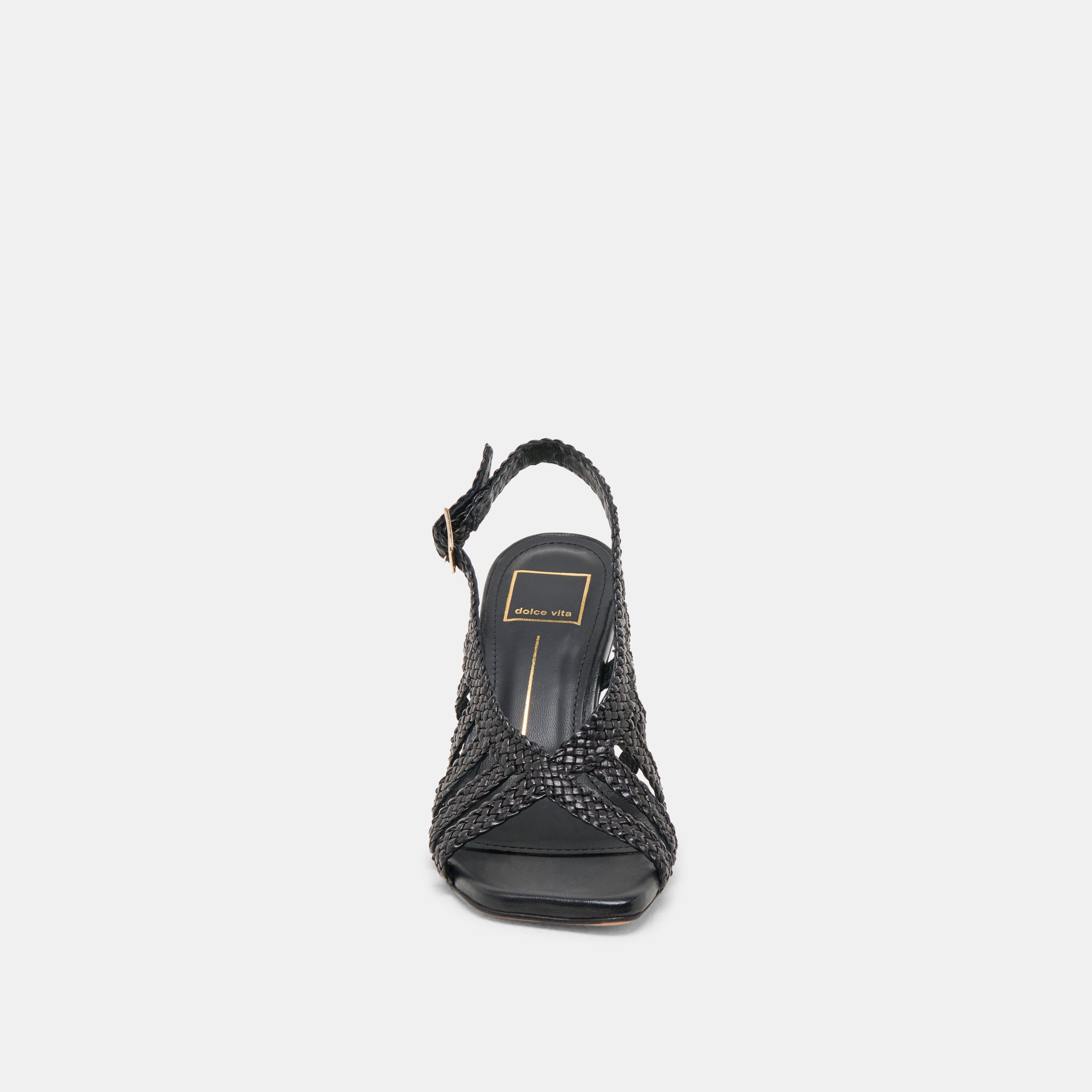 Sicily Black Woven Leather Heels for Women - Elegant High Heel Pumps for Party, Wedding & Office Wear