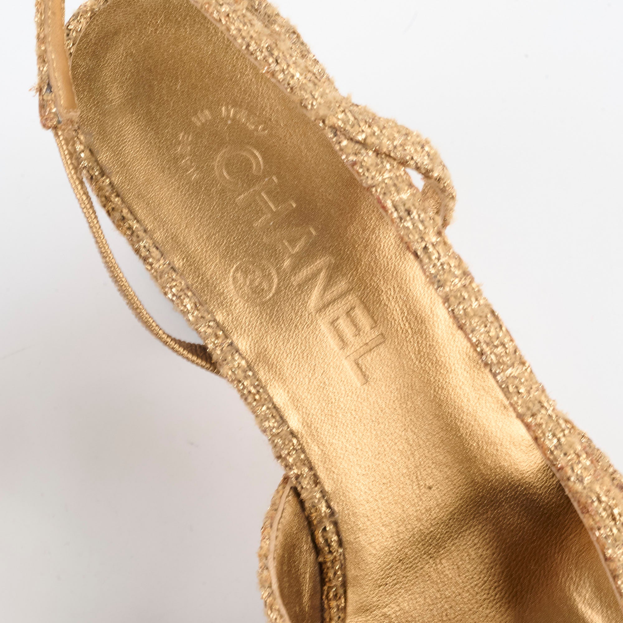 Chanel Gold Slingback Pumps Size 39 - Women's Luxury Heels for Parties, Weddings & Formal Events