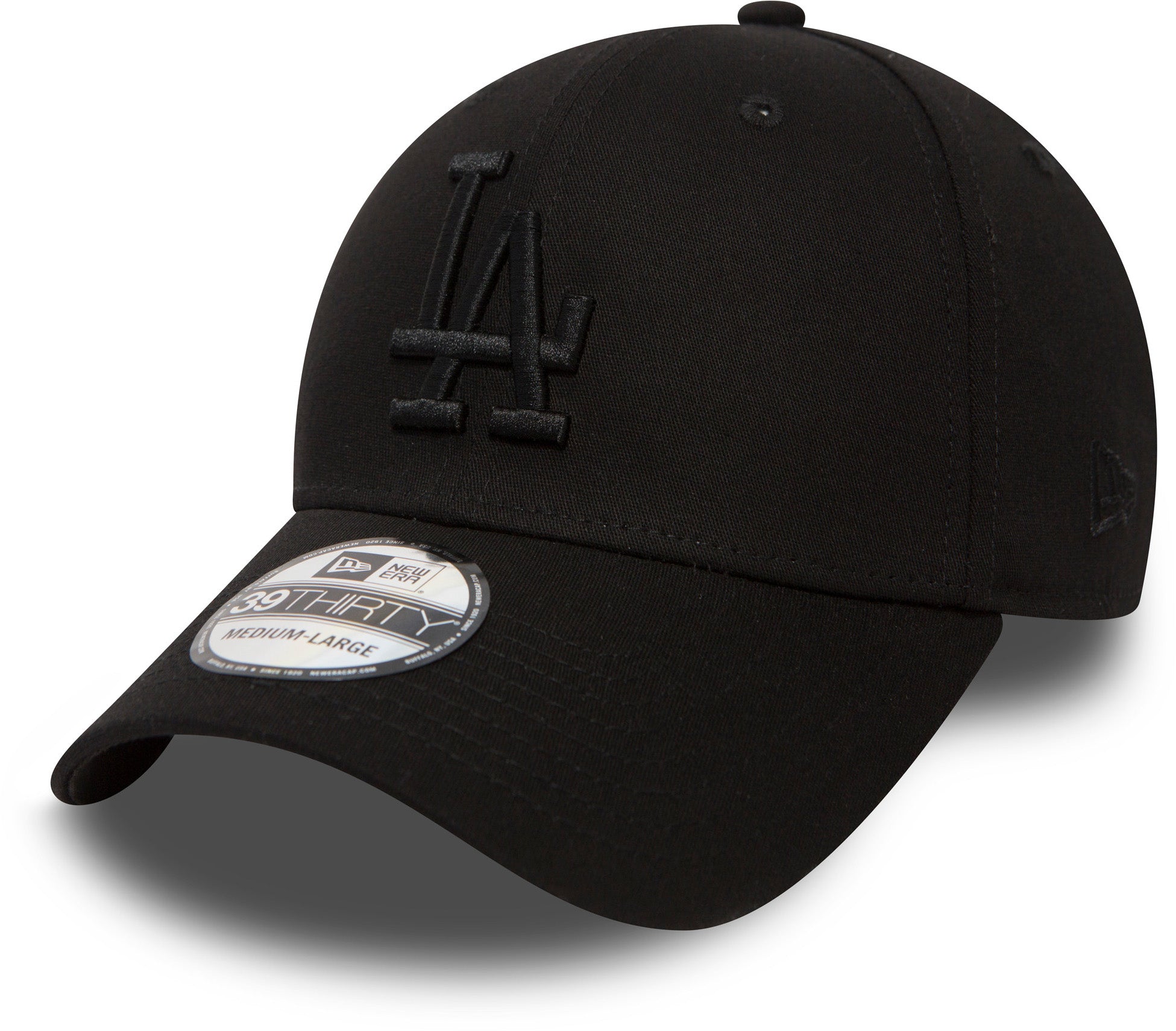 Los Angeles Dodgers New Era 3930 League Essential All Black Stretch Fit Baseball Cap - Official MLB Hat for Men & Women, Perfect for Baseball Games, Streetwear Fashion & Sports Fans