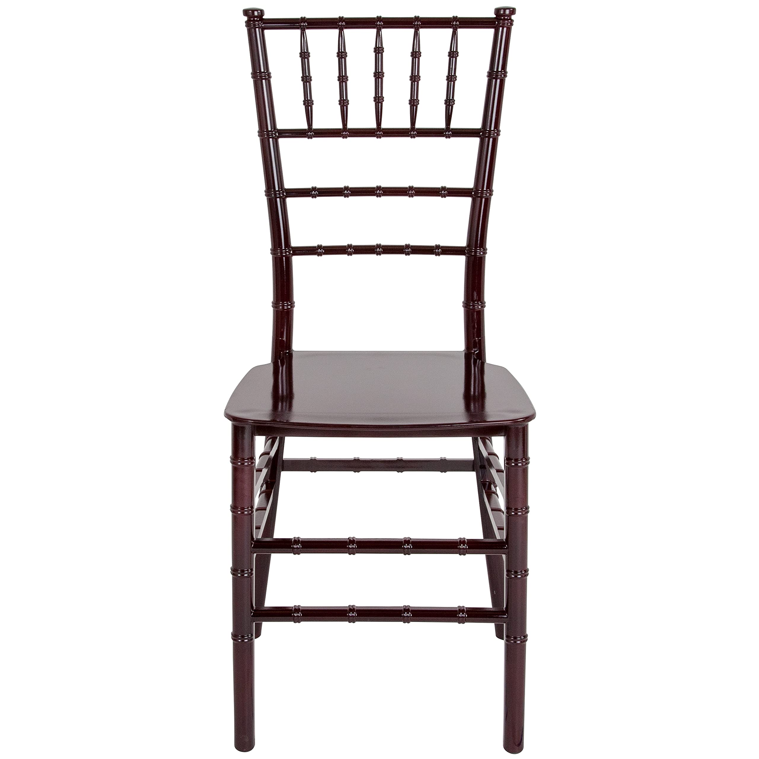 2 Pack Mahogany Stackable Resin Chiavari Chairs - Elegant Banquet, Wedding & Event Furniture for Indoor/Outdoor Use - Perfect for Parties, Receptions & Venue Seating