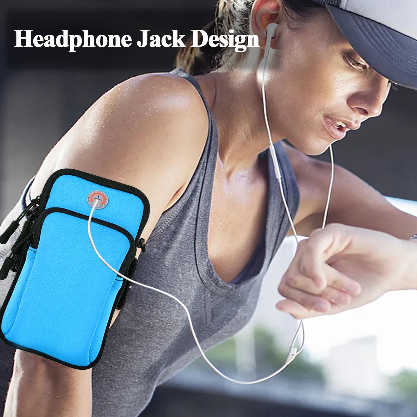 Running Armband Phone Holder for iPhone 15 14 13 12 Pro Max & Galaxy S24 S23 - Adjustable Crossbody Pouch for Women Men Kids - Perfect for Jogging, Gym Workouts & Outdoor Activities
