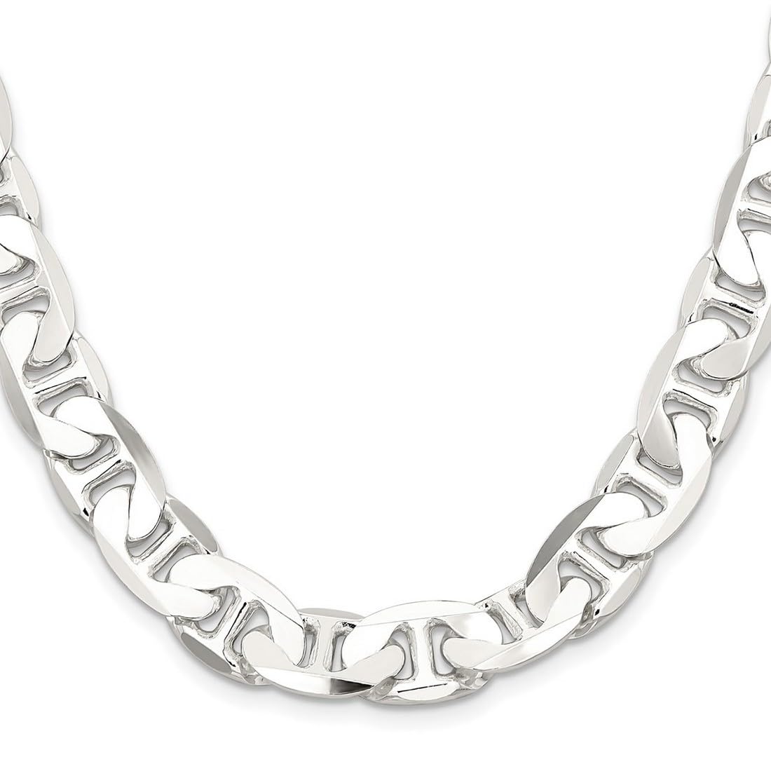 925 Sterling Silver Nautical Anchor Chain Anklet - 10.5mm Polished Mariner Style Lobster Claw Bracelet for Women & Men | Perfect for Beach Vacations, Summer Outfits and Nautical-Themed Gifts