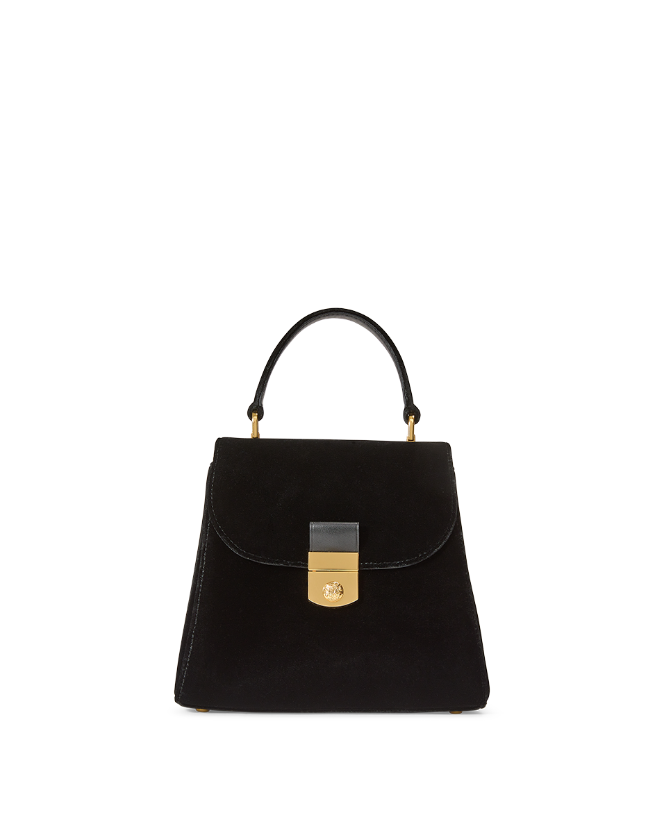 Crest Lock Velvet Top Handle Bag for Women - Elegant & Stylish Shoulder Purse - Perfect for Work, Party, and Evening Events