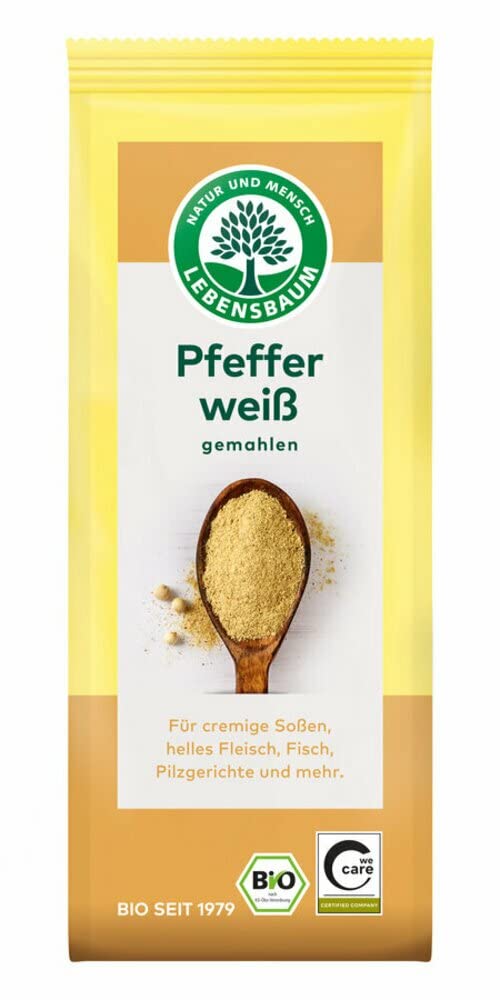 Organic White Pepper Powder by Lebensbaum - 6 Pack (50g Each) | Premium Ground Spice for Cooking, Baking & Seasoning | Ideal for Soups, Stews & Gourmet Dishes