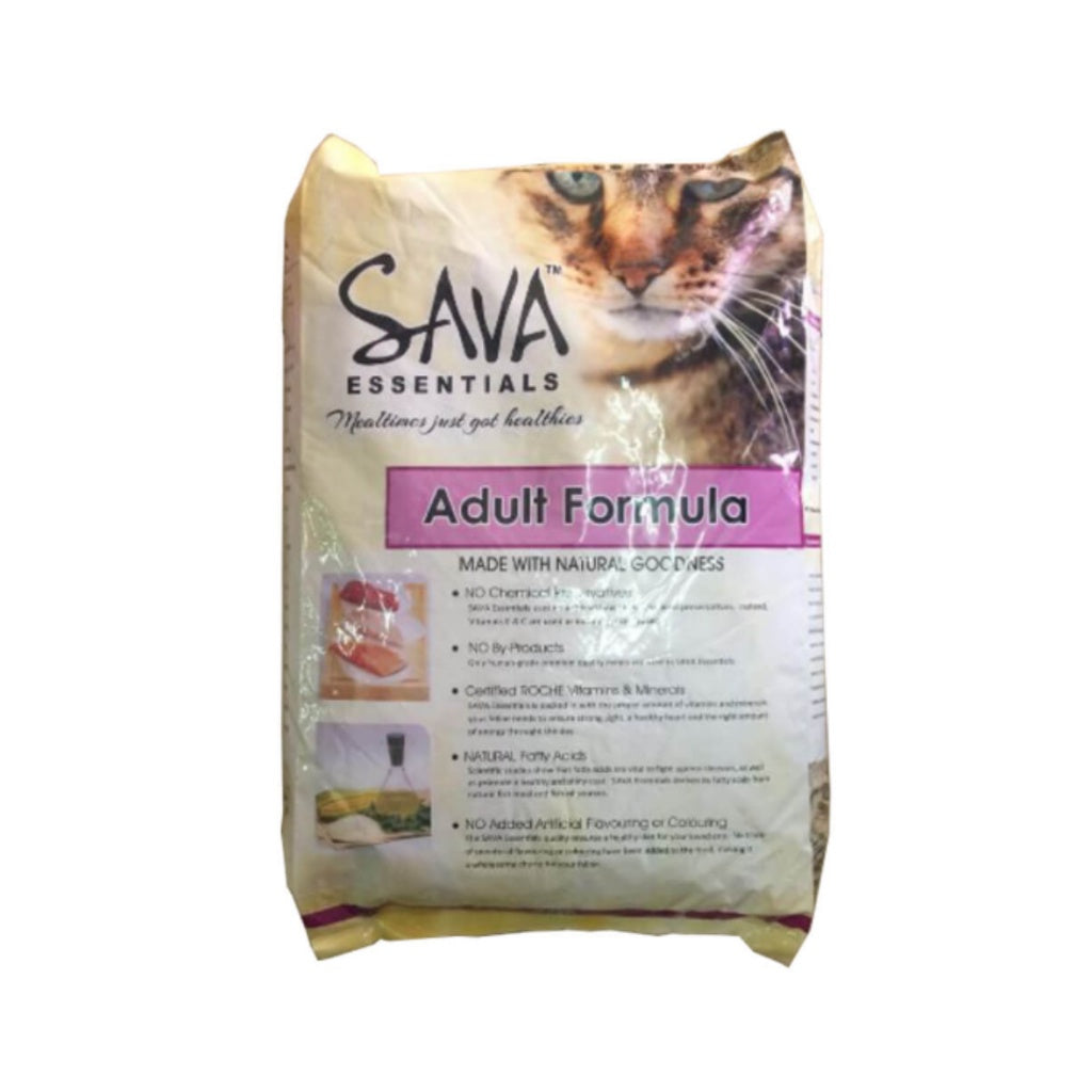 Premium SAVA Essentials Adult & Kitten Cat Food - 9kg Natural Grain-Free Dry Food with High-Quality Protein for Healthy Growth - Perfect for Indoor Cats and Picky Eaters