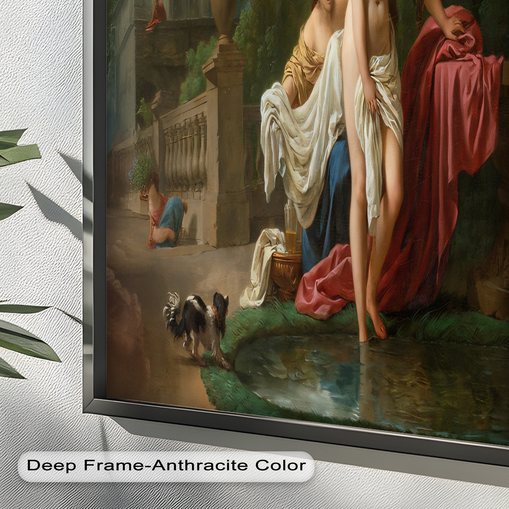 Neoclassical Elegance Oil Painting - Garden Bathing Scene Artwork for Home Decor & Living Room Wall Art