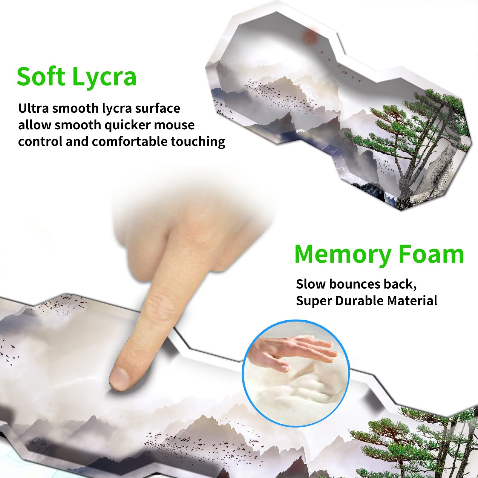 Large Gaming Mouse Pad Set - 4-in-1 Non-Slip Desk Mat with Wrist Rest for Office & PC Gaming (31.5